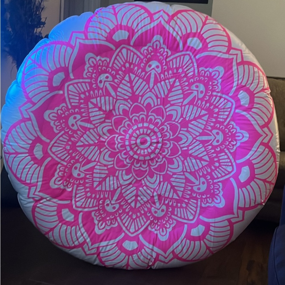 Pink and White Mandala pool float